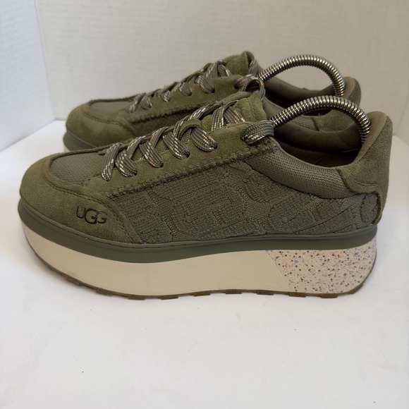 UGG Marin Logo Embossed Platform Sneaker in Burnt Olive - Picture 2 of 10